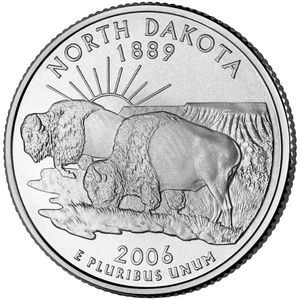 2006 Quarter - S - North Dakota - Silver Proof reverse